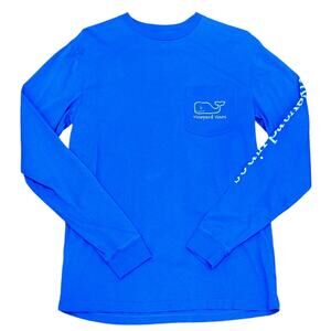 Vineyard Vines Men's Blue Whale Logo Pocket Tee Long Sleeve XS NWOT